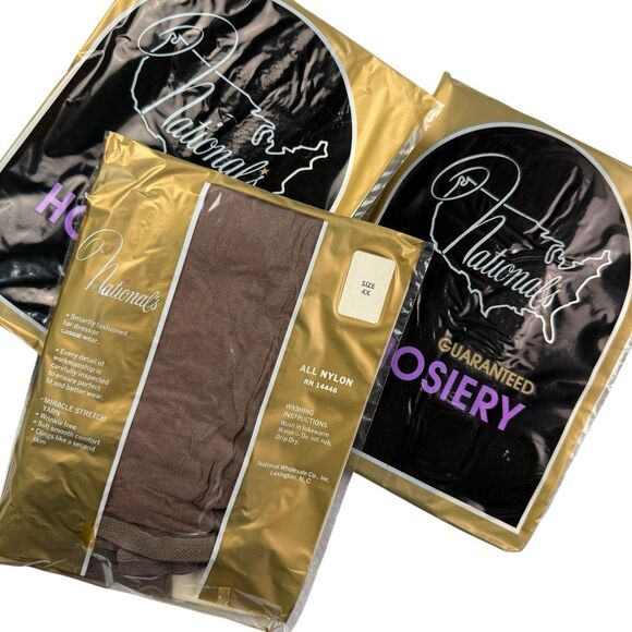 Vintage Lot Pantyhose Size 4X XL 14 Hose National's Big Mama Merville Roaman's - Picture 9 of 10